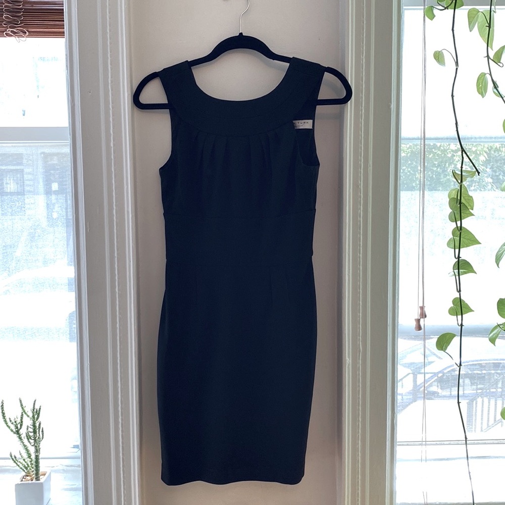Trina Turk little black dress with unique neckline